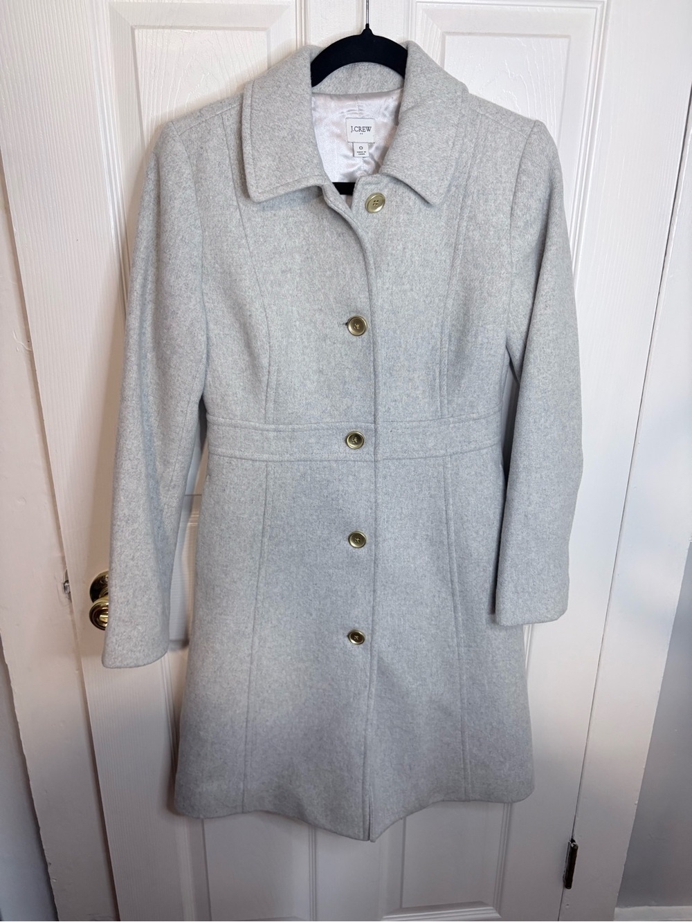 J.Crew Factory Lady Day Wool Blend Coat Heather Dusk Grey Size 0 - Picture 2 of 12